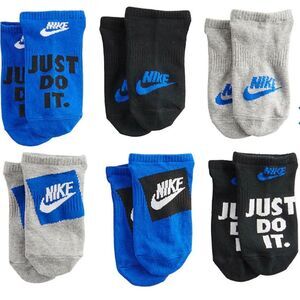 NWT Nike Boy’s Youth No Show Lightweight Black Blue socks Size 3Y - 5Y